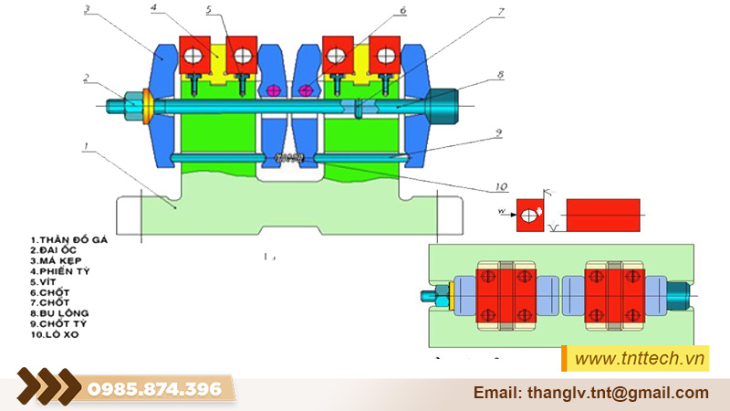 Cấu tạo của đồ gá trên máy phay